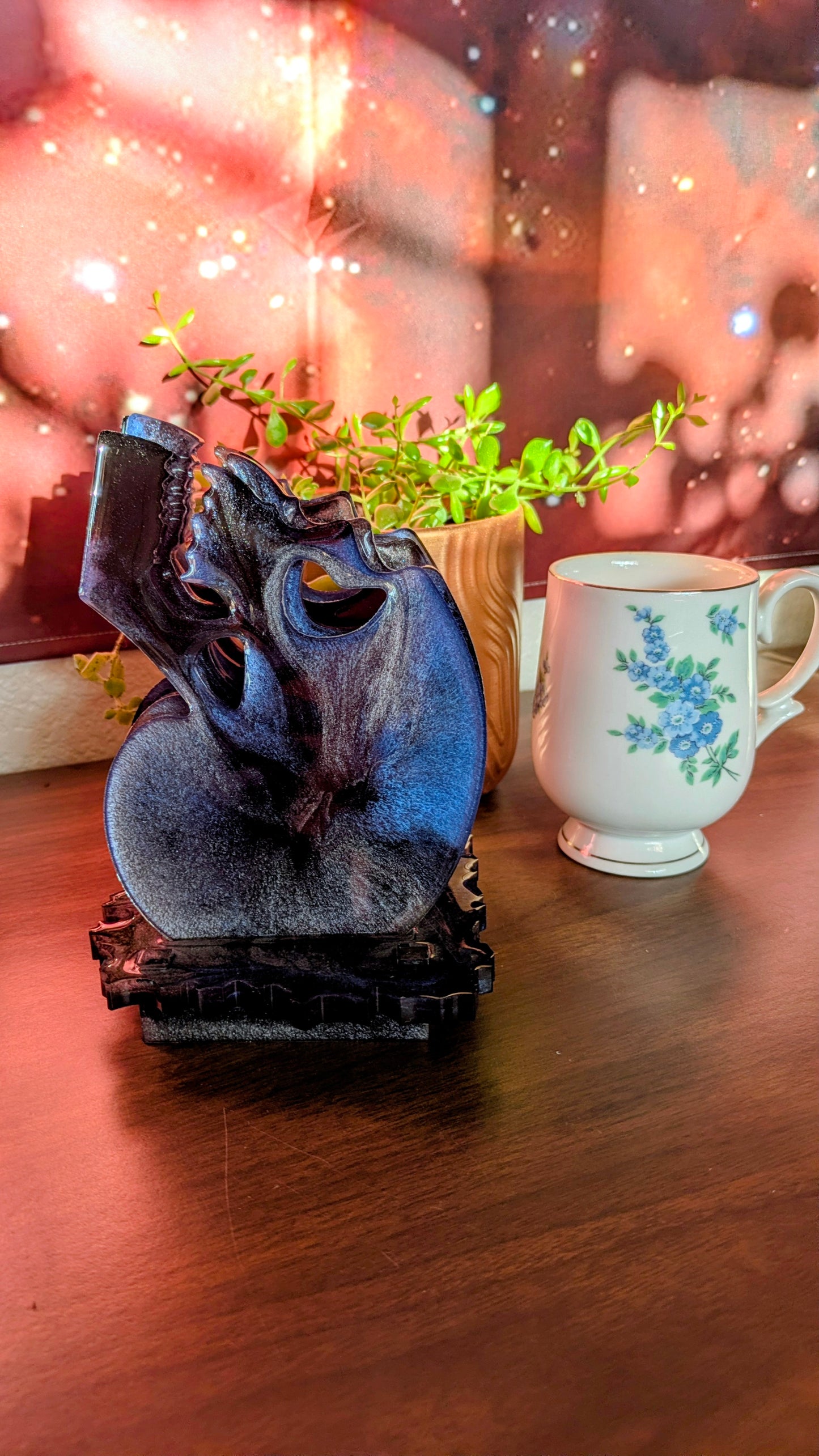 Skull Coaster Epoxy Resin With Holder
