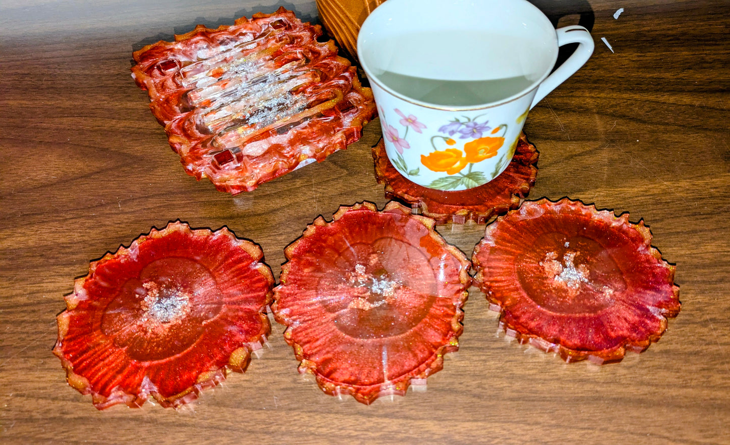 Black and Gold Geode Coasters