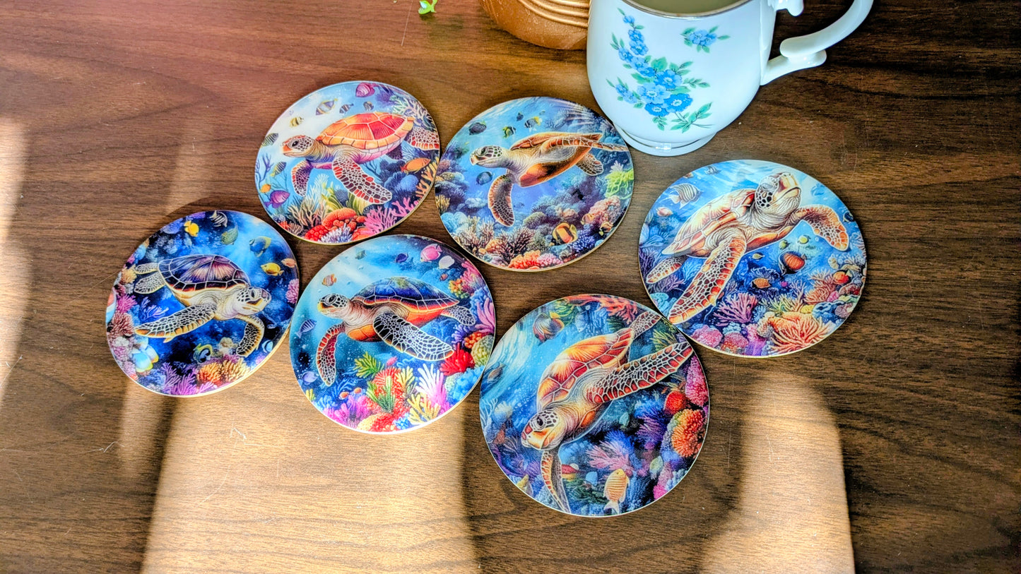 2D fiber wood coaster
