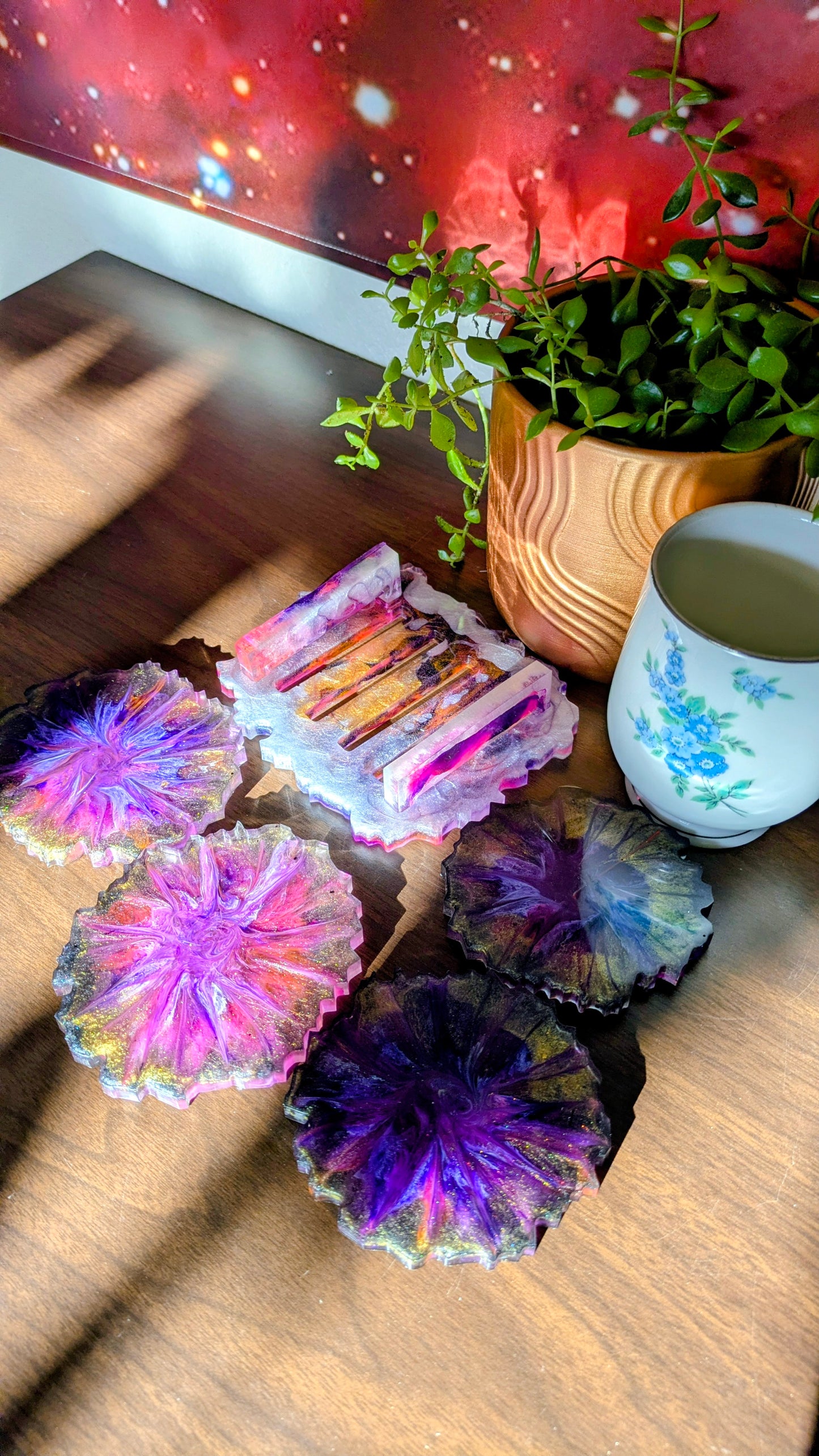 Black and Gold Geode Coasters