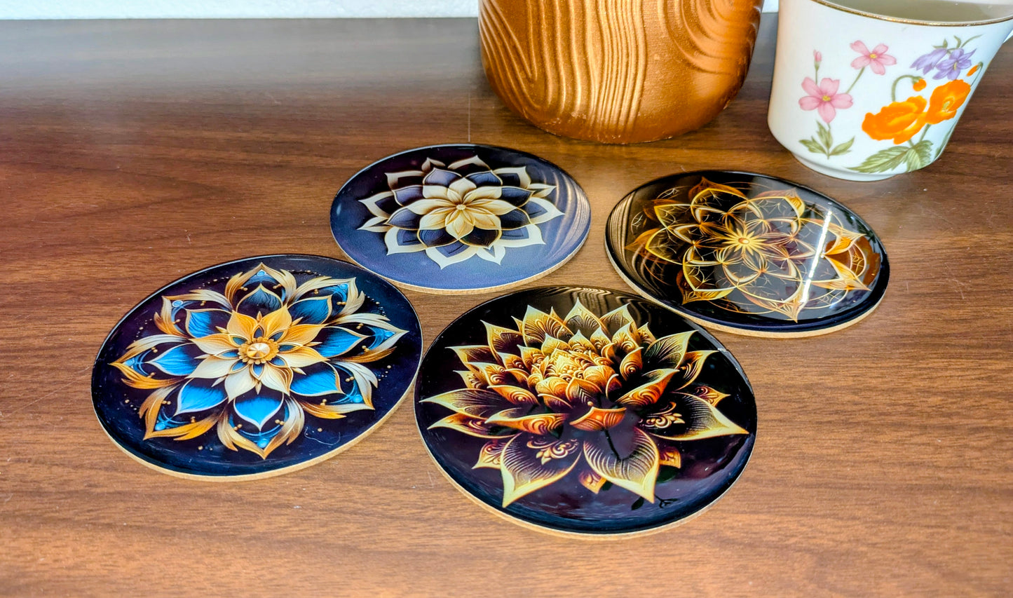 2D fiber wood coaster