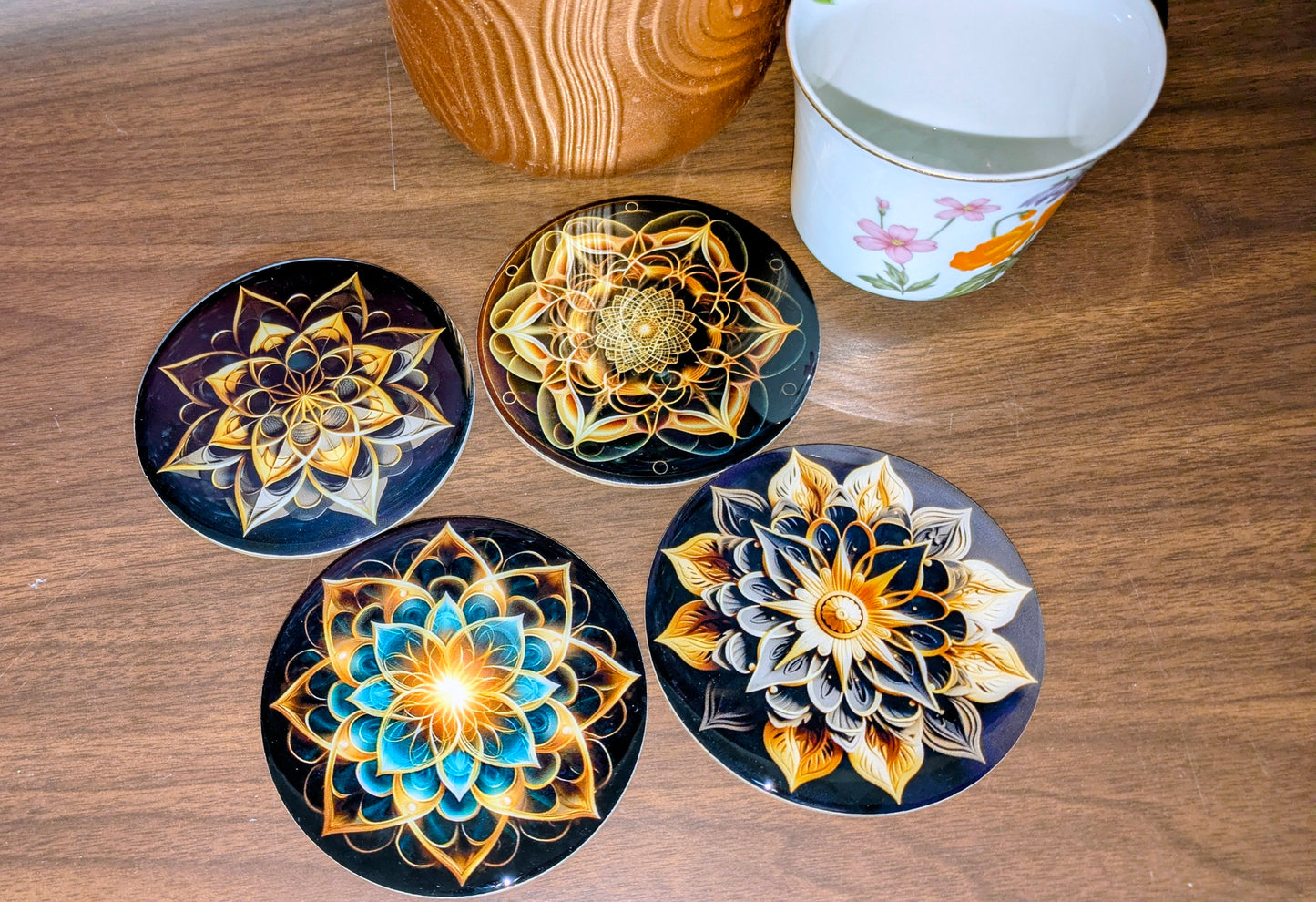 2D fiber wood coaster
