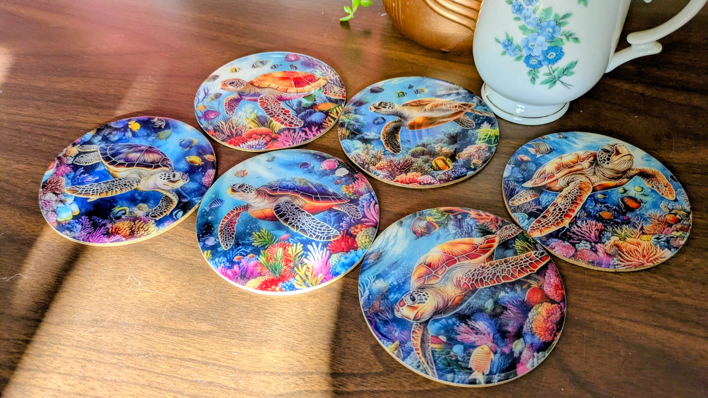 2D fiber wood coaster