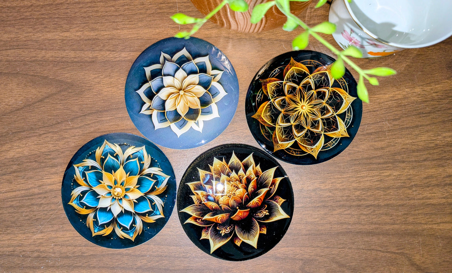 2D fiber wood coaster
