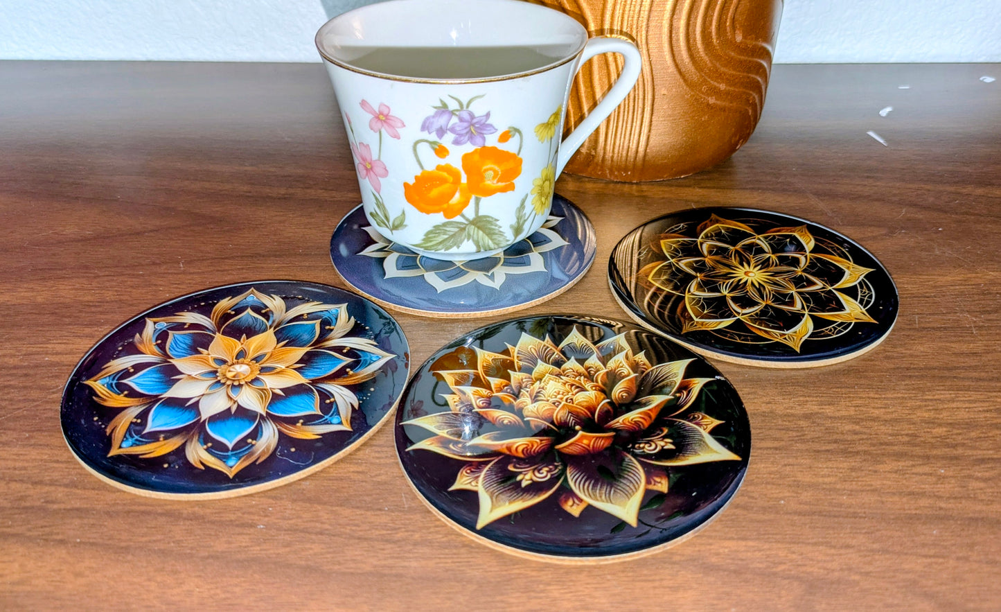 2D fiber wood coaster
