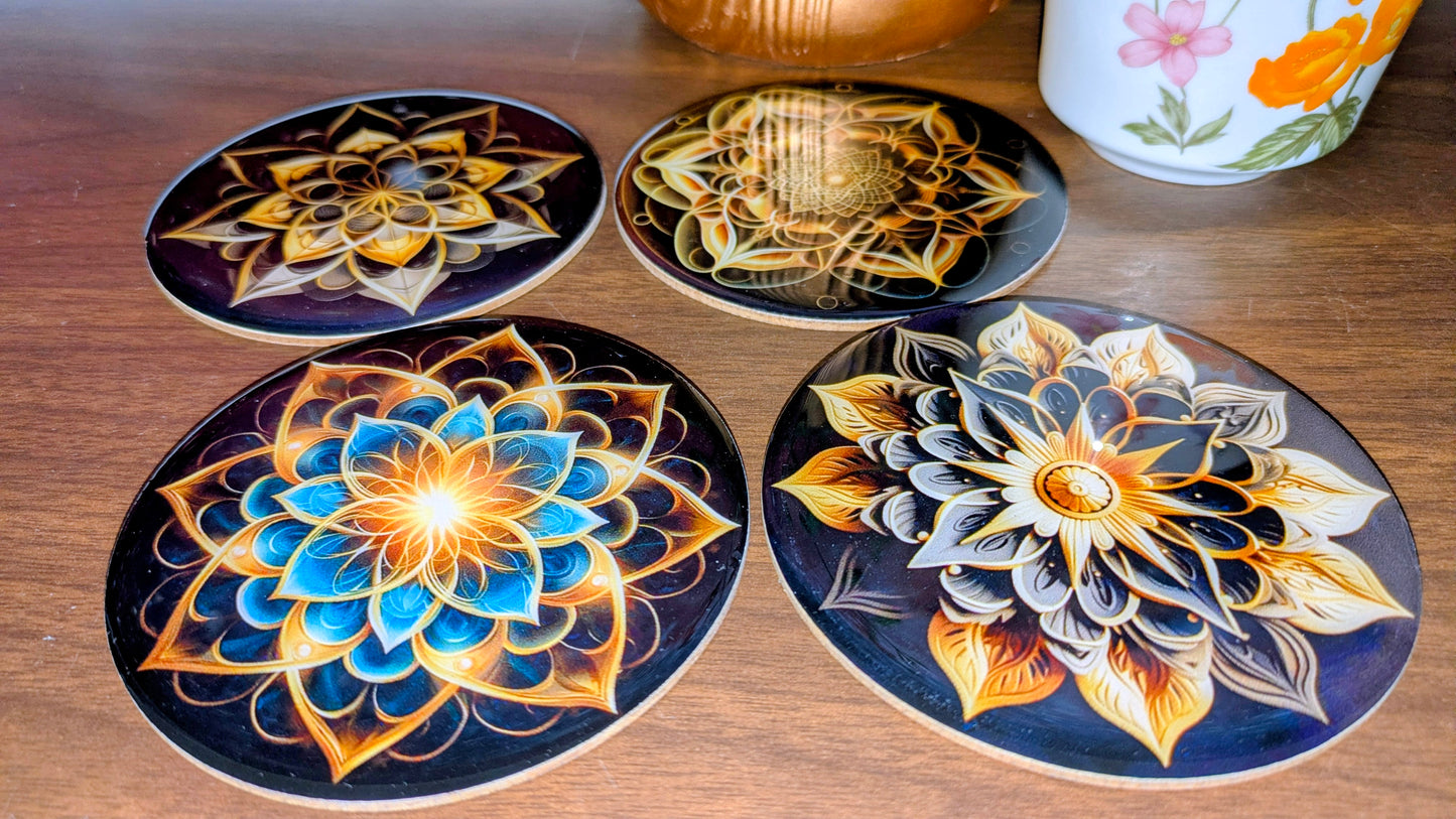 2D fiber wood coaster