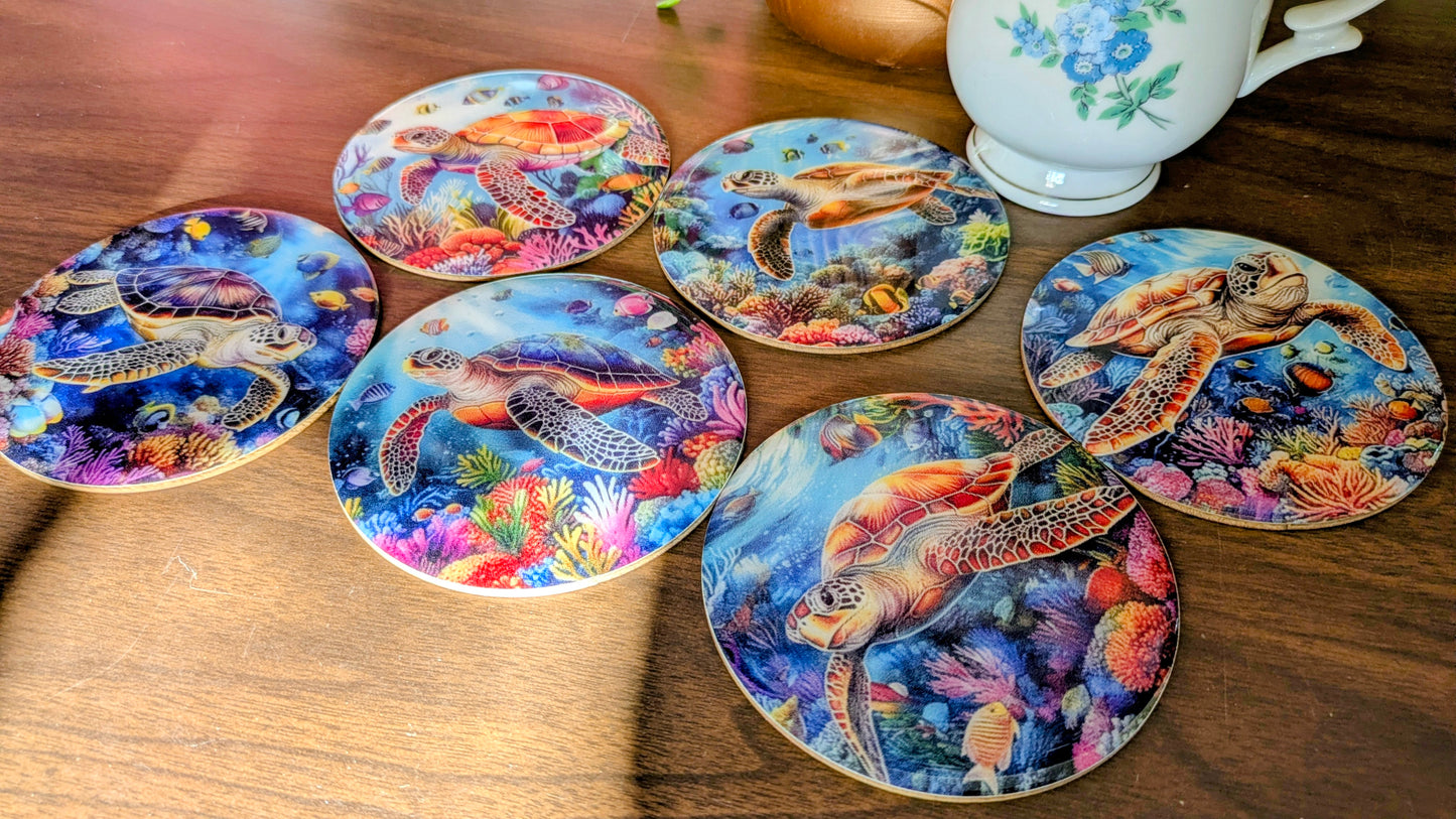 2D fiber wood coaster