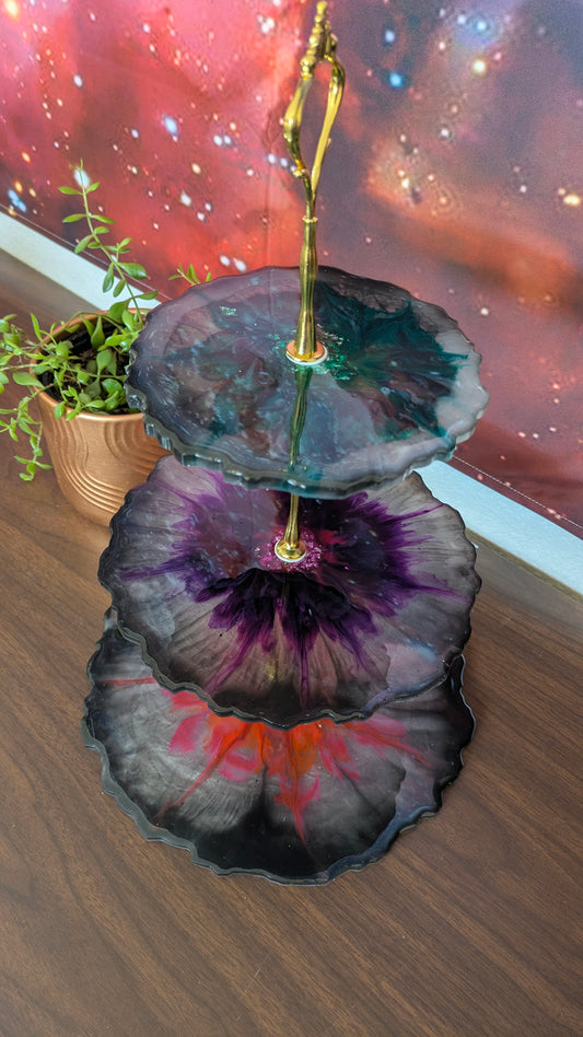 3 Tier Tray Flower Design