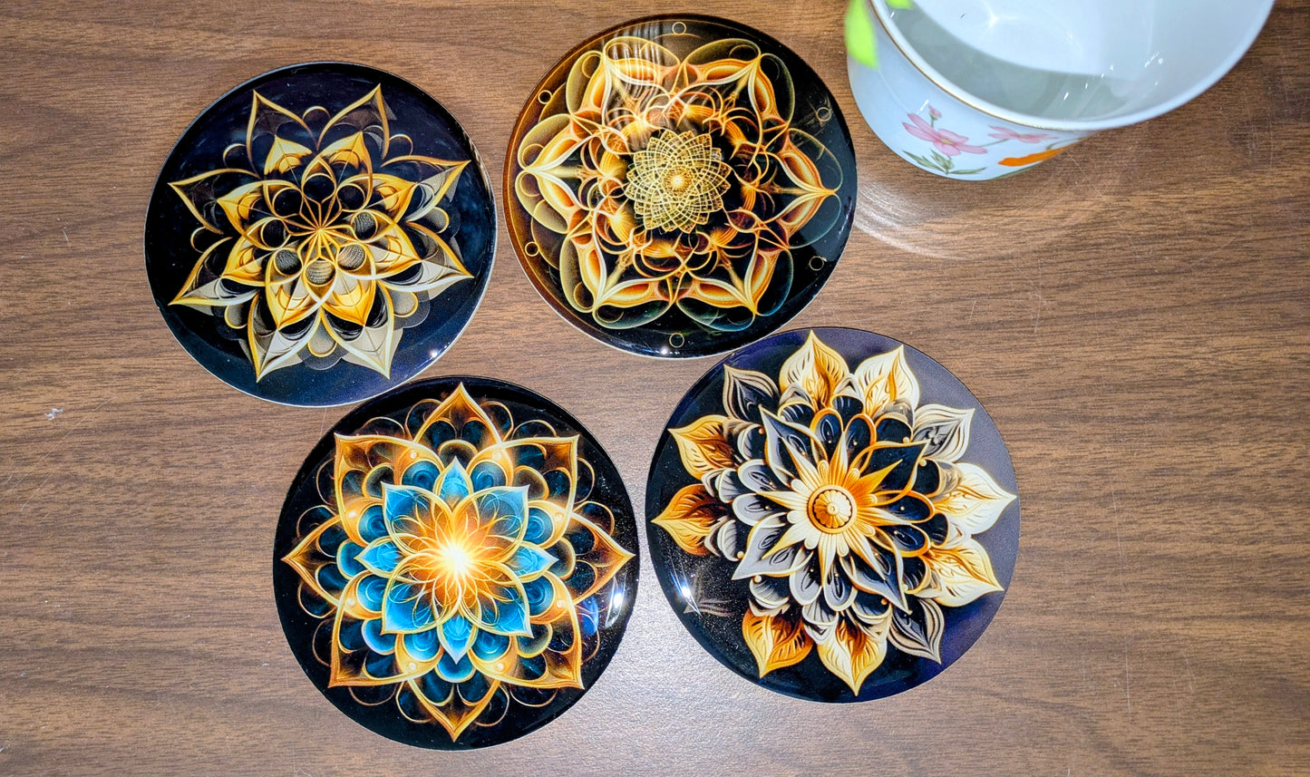 2D fiber wood coaster