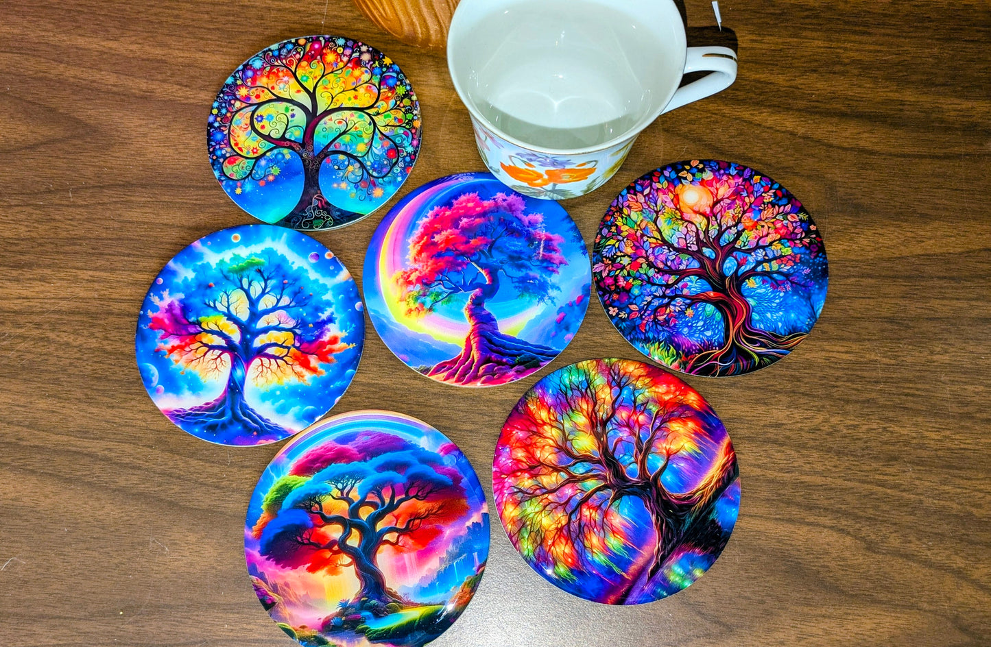 2D fiber wood coaster