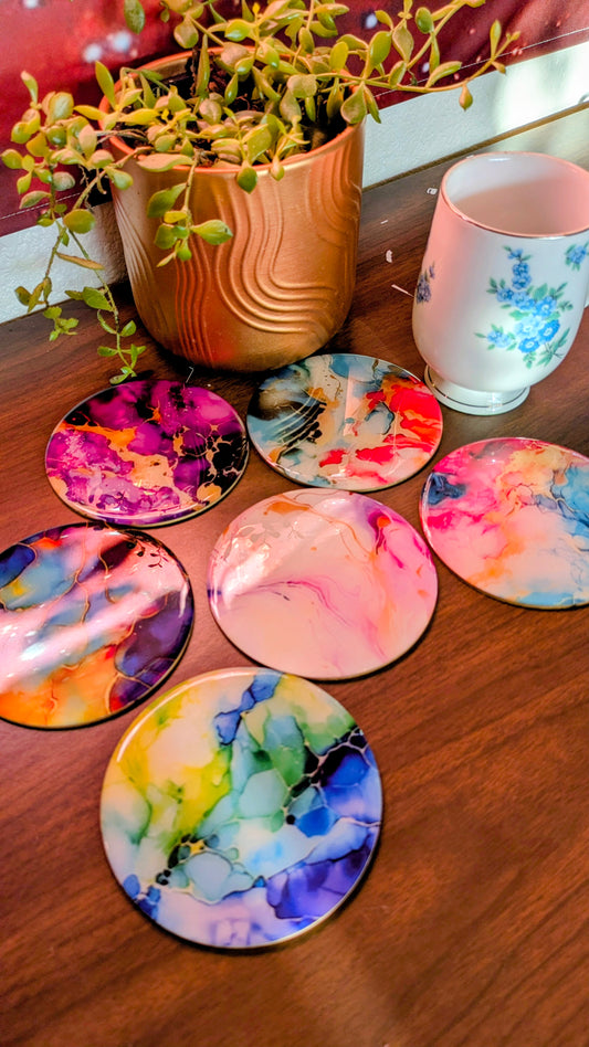2D fiber wood coaster