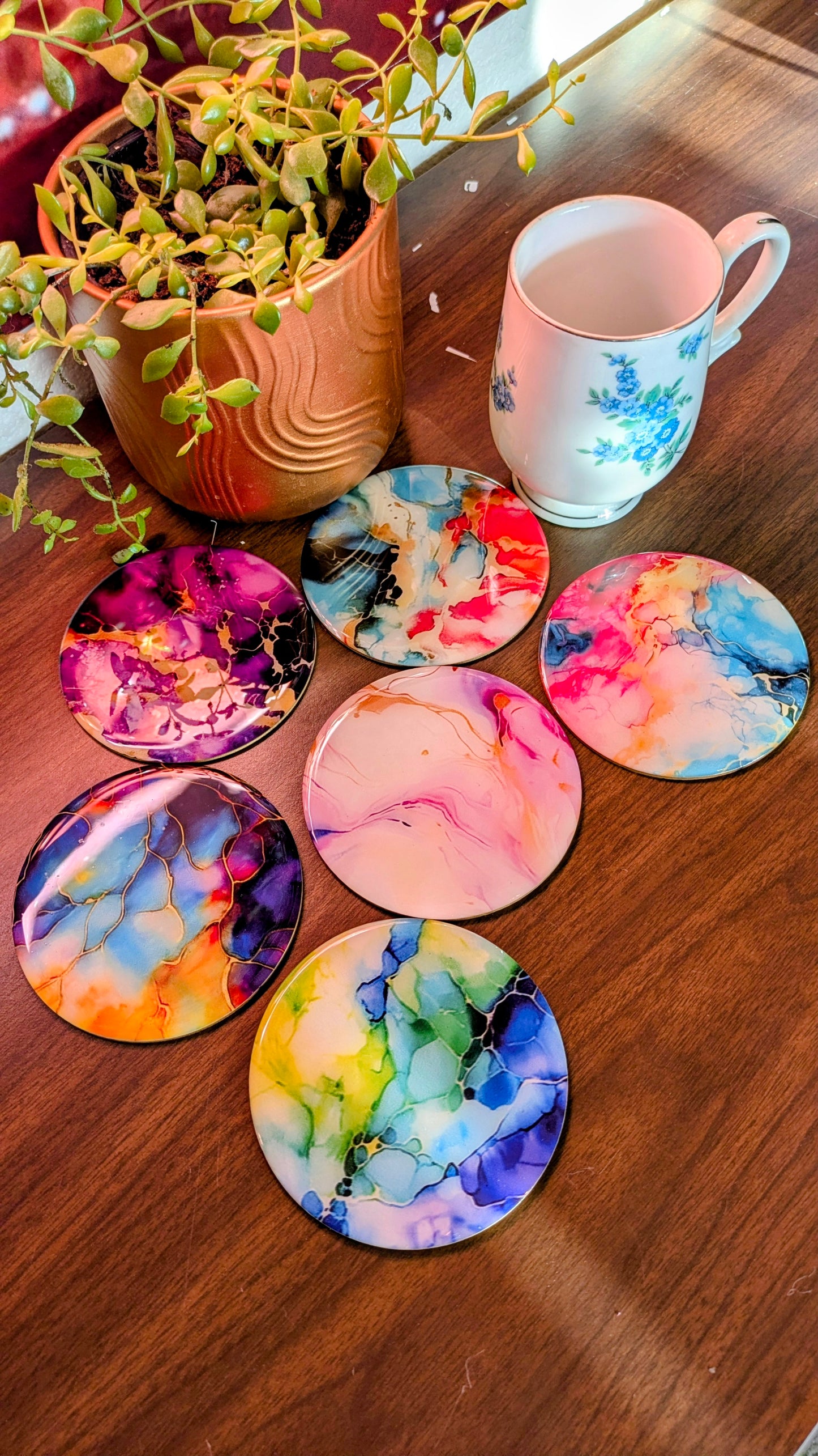 2D fiber wood coaster